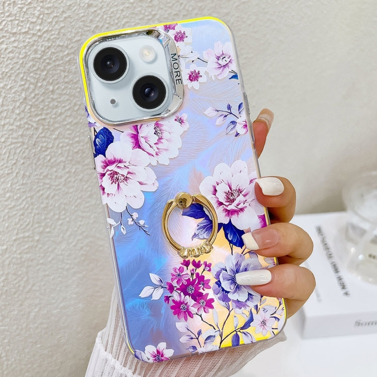 Electroplating Laser Flower Ring Holder TPU Phone Case, Series 3