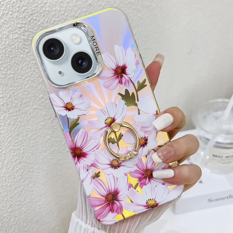 Electroplating Laser Flower Ring Holder TPU Phone Case, Series 3