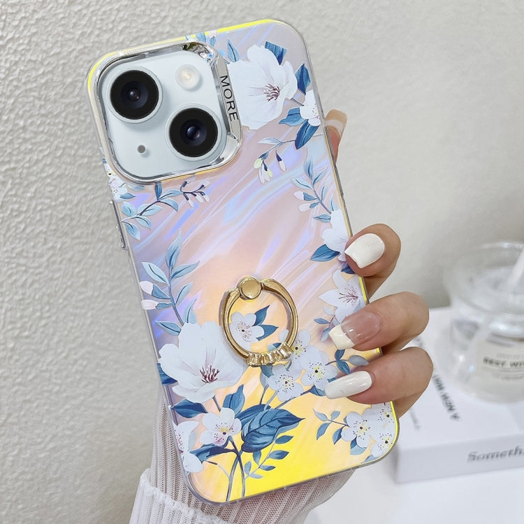 Electroplating Laser Flower Ring Holder TPU Phone Case, Series 3