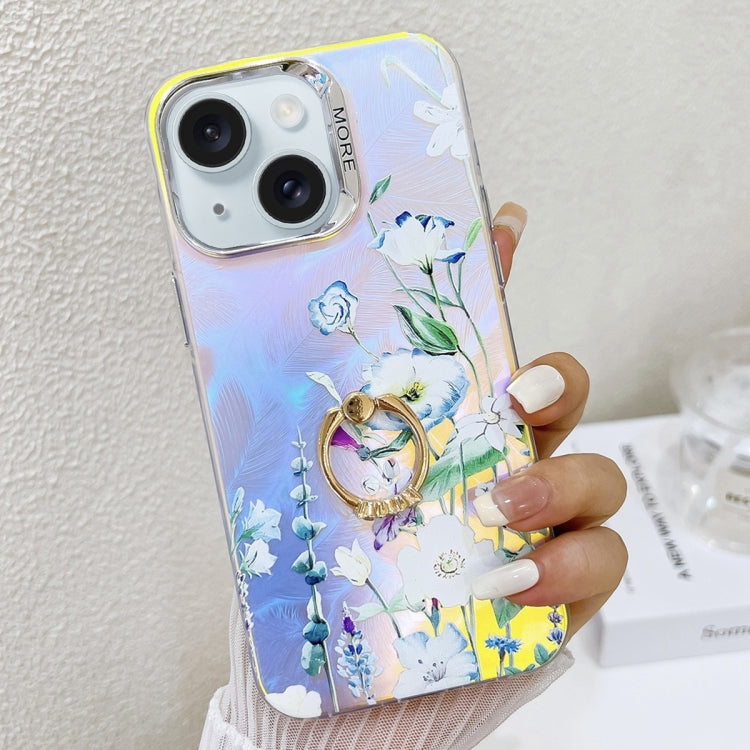 Electroplating Laser Flower Ring Holder TPU Phone Case, Series 3