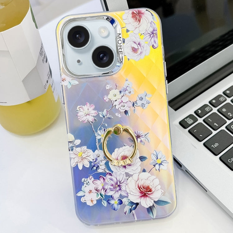 Electroplating Laser Flower Ring Holder TPU Phone Case, Series 3