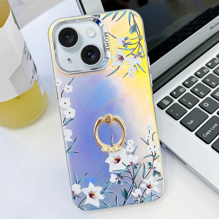 Electroplating Laser Flower Ring Holder TPU Phone Case, Series 3