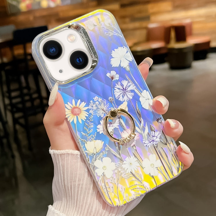 Electroplating Laser Flower Ring Holder TPU Phone Case, Series 8