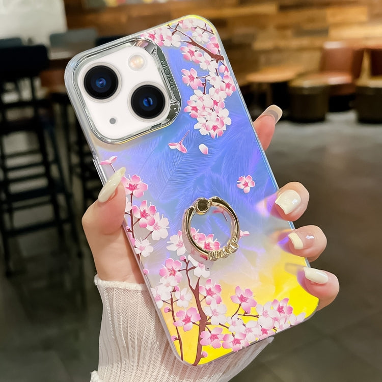 Electroplating Laser Flower Ring Holder TPU Phone Case, Series 8