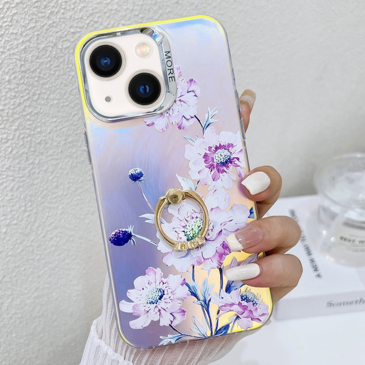 Electroplating Laser Flower Ring Holder TPU Phone Case, Series 8