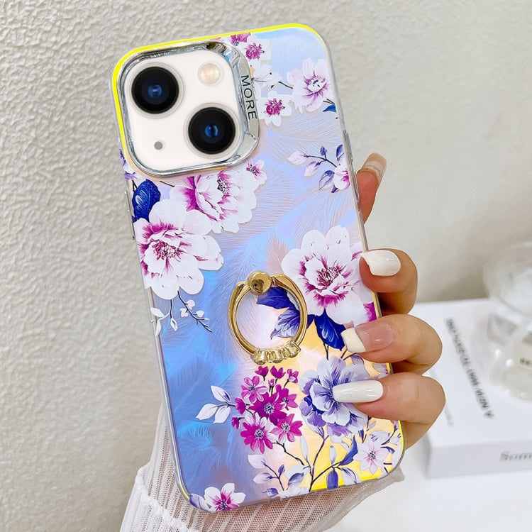 Electroplating Laser Flower Ring Holder TPU Phone Case, Series 8