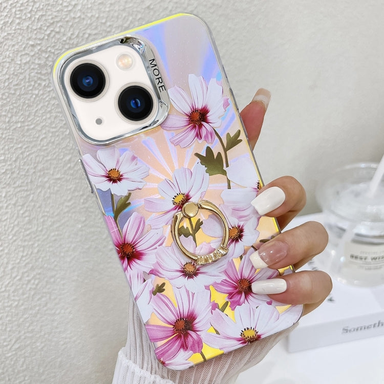 Electroplating Laser Flower Ring Holder TPU Phone Case, Series 8