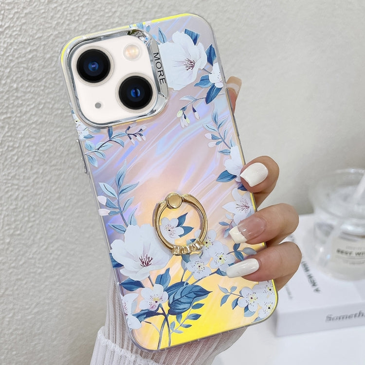 Electroplating Laser Flower Ring Holder TPU Phone Case, Series 8