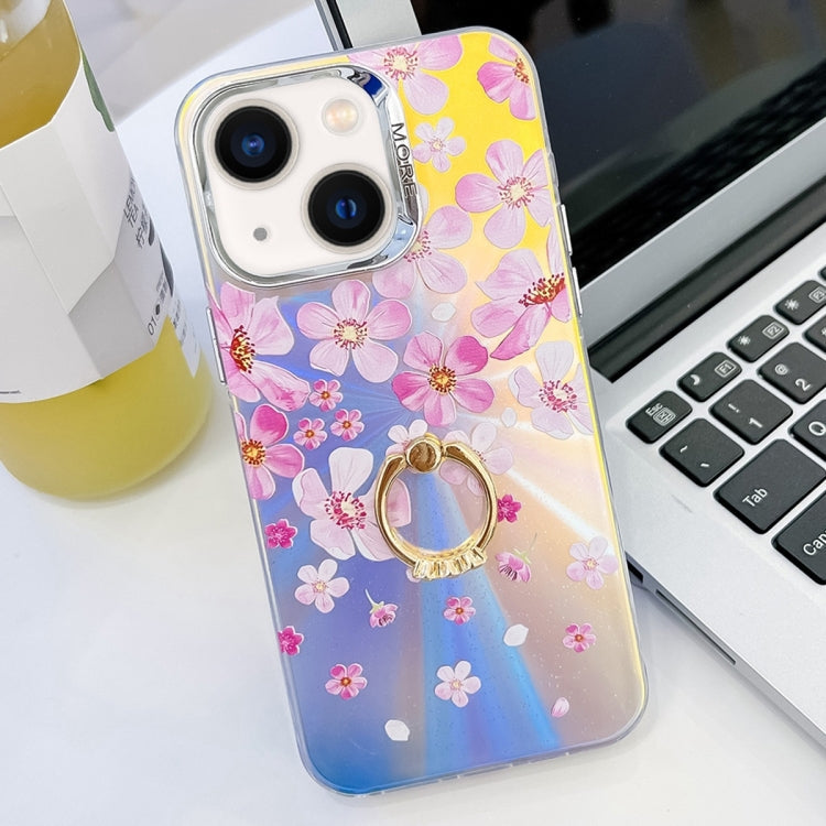 Electroplating Laser Flower Ring Holder TPU Phone Case, Series 8