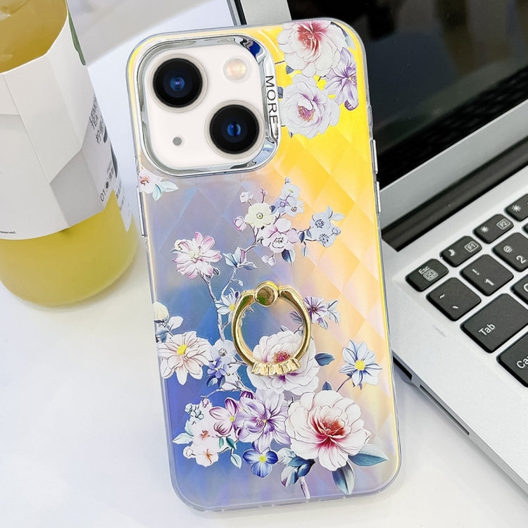 Electroplating Laser Flower Ring Holder TPU Phone Case, Series 8