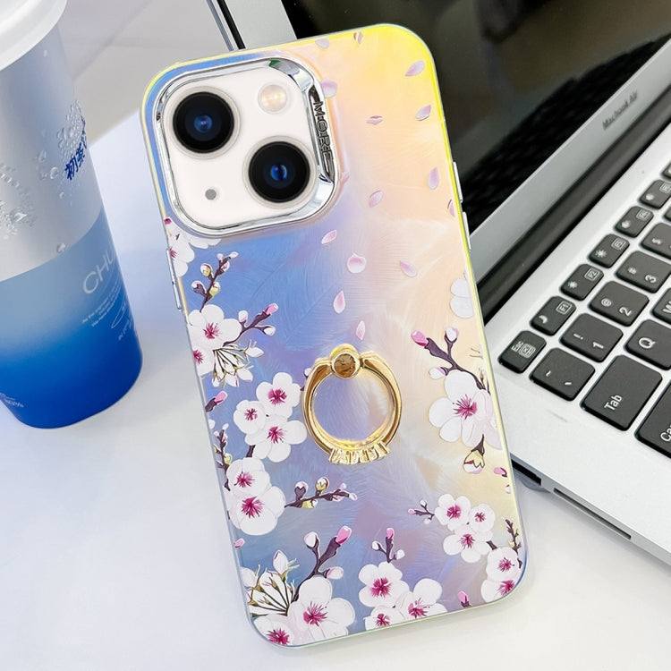 Electroplating Laser Flower Ring Holder TPU Phone Case, Series 8