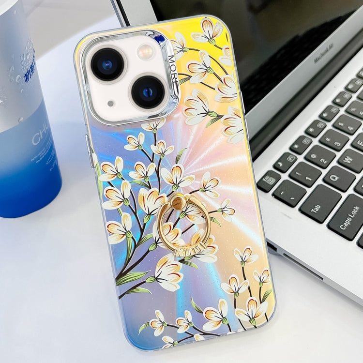 Electroplating Laser Flower Ring Holder TPU Phone Case, Series 8