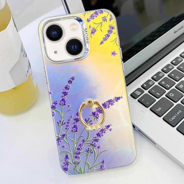 Electroplating Laser Flower Ring Holder TPU Phone Case, Series 8