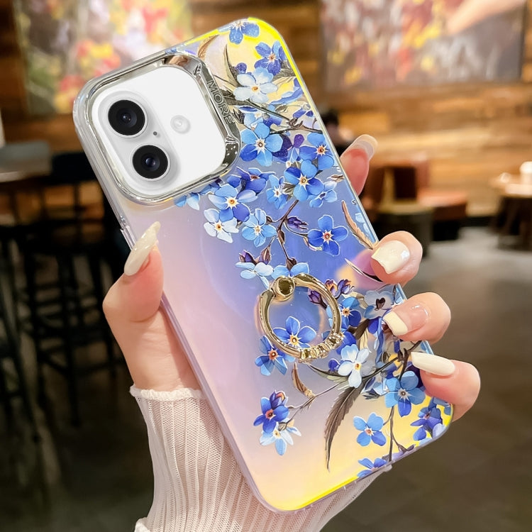 Electroplating Laser Flower Ring Holder TPU Phone Case, Series 2