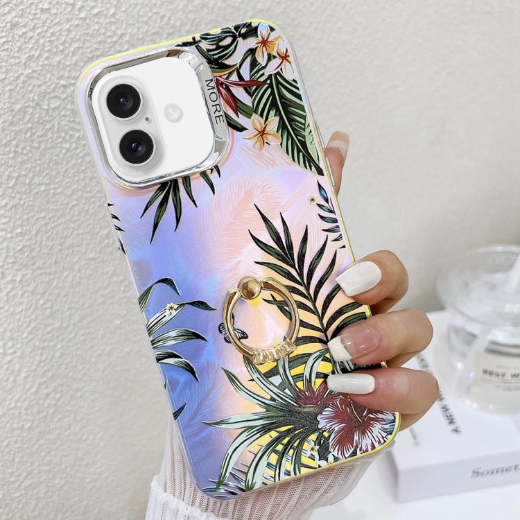 Electroplating Laser Flower Ring Holder TPU Phone Case, Series 2