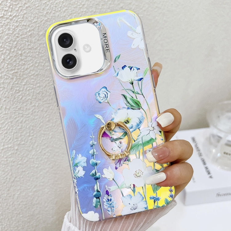 Electroplating Laser Flower Ring Holder TPU Phone Case, Series 2