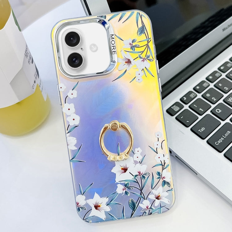 Electroplating Laser Flower Ring Holder TPU Phone Case, Series 2