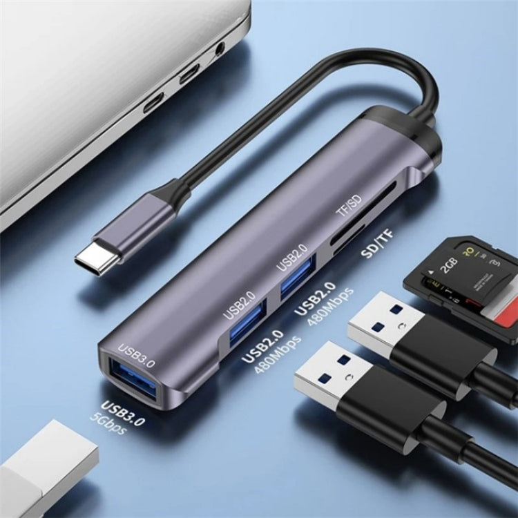 T505 Laptop Phone Adapter Type-C to USB2.0x2 + USB3.0 + TF / SD Card Slots USB HUB My Store