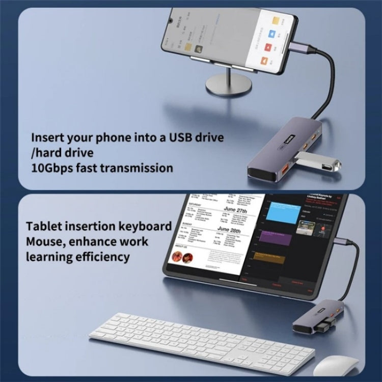 T-508 4-in-1 Type-C Docking Station USB 3.2 Hub Notebook Tablet Smartphone Splitter Converter My Store