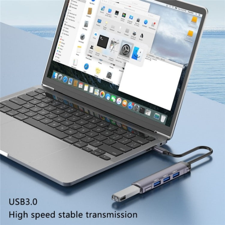 T-503 Portable 4-in-1 Type-C Docking Station USB-C to USB2.0 x 3 + USB3.0 HUB Adapter