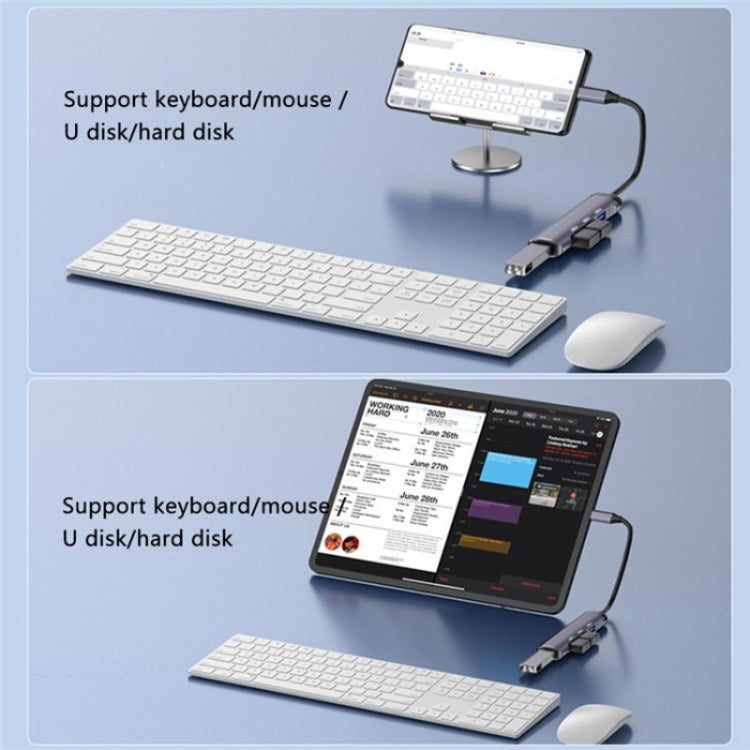 T-503 Portable 4-in-1 Type-C Docking Station USB-C to USB2.0 x 3 + USB3.0 HUB Adapter