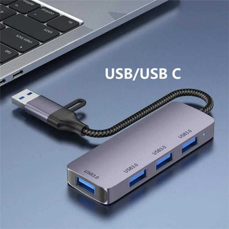 T203 USB + Type-C 3.0 Converter Hub 5Gbps USB 3.0 Data Transfer Adapter for Laptop / Tablet PC My Store