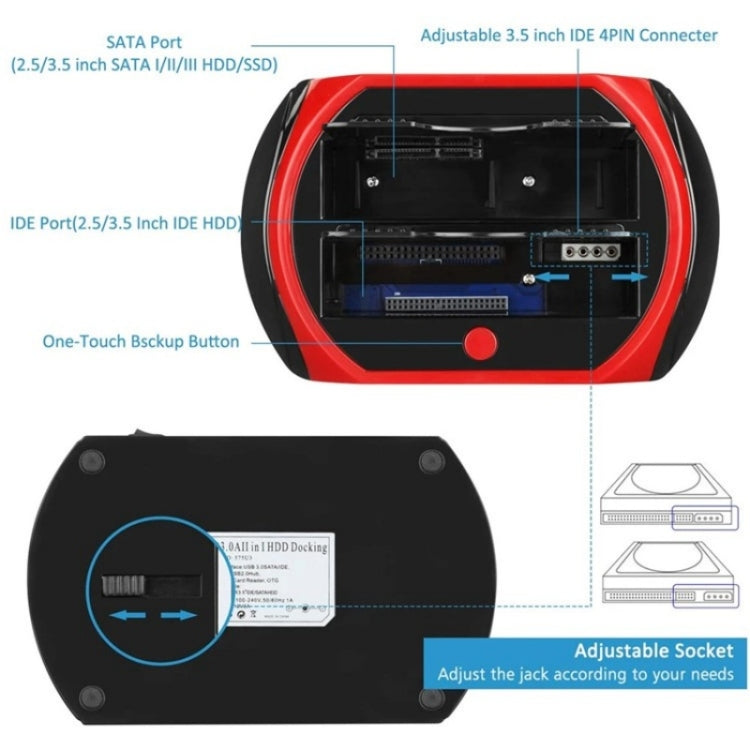 575D USB Hard Disk Holder Laptop Mobile Hard Disk Box 2.5 / 3.5inch SATA IDE HDD Base