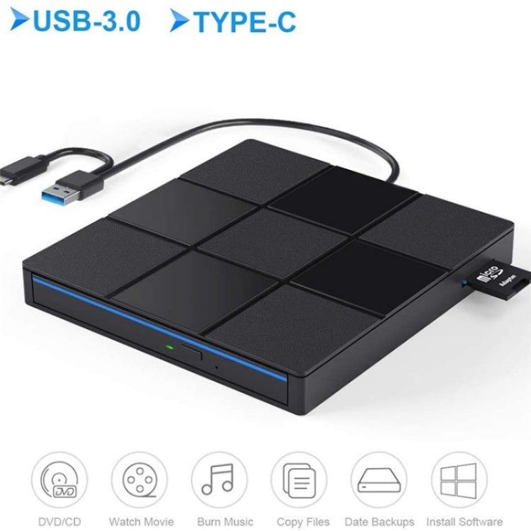 009 With USB Port for Laptop Computer External DVD Drive USB 3.0+Typle-C Adapter