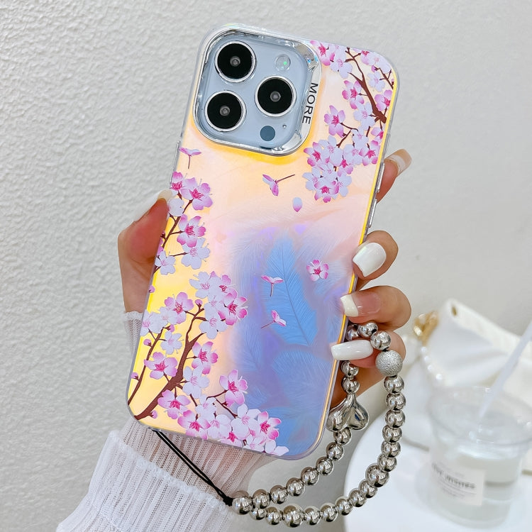 Electroplating Laser Flower Phone Case with Wrist Strap, Series 5