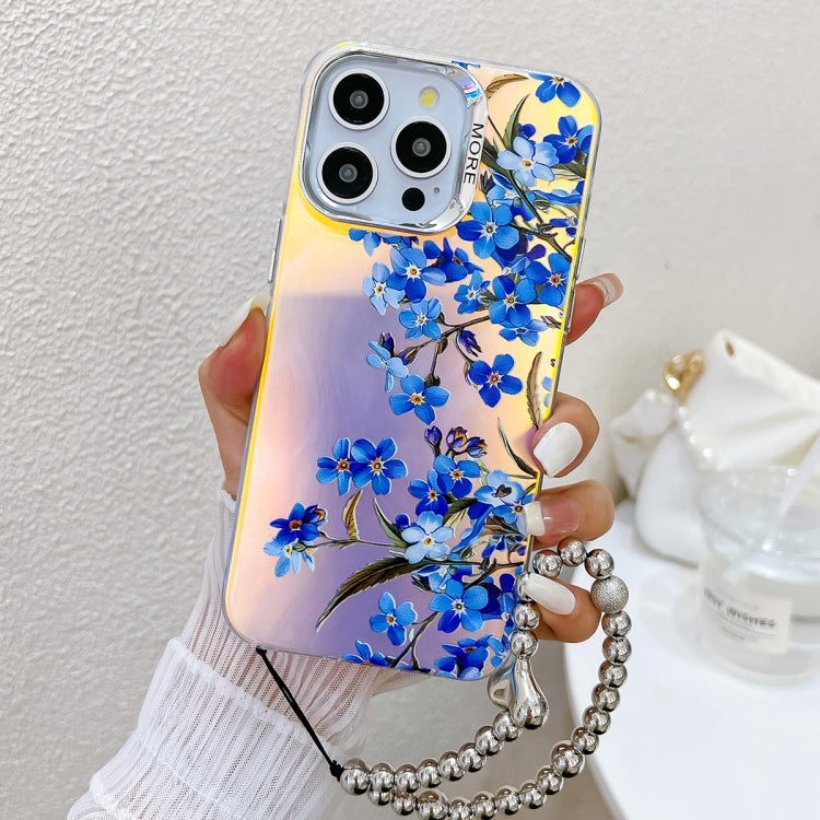 Electroplating Laser Flower Phone Case with Wrist Strap, Series 5