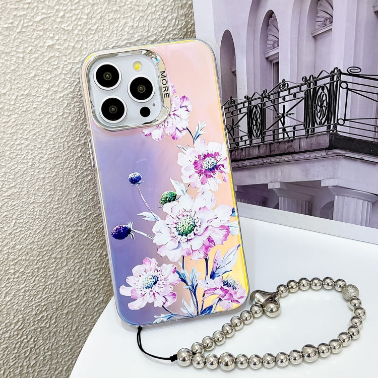 Electroplating Laser Flower Phone Case with Wrist Strap, Series 5