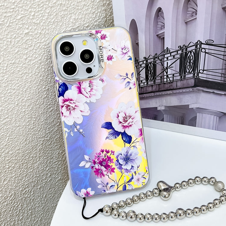 Electroplating Laser Flower Phone Case with Wrist Strap, Series 5