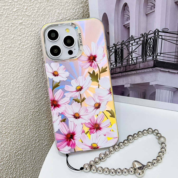 Electroplating Laser Flower Phone Case with Wrist Strap, Series 5