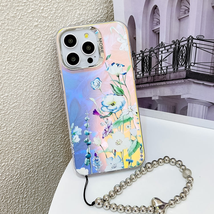 Electroplating Laser Flower Phone Case with Wrist Strap, Series 5