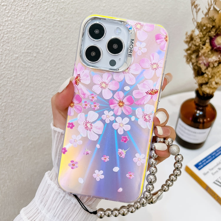 Electroplating Laser Flower Phone Case with Wrist Strap, Series 5