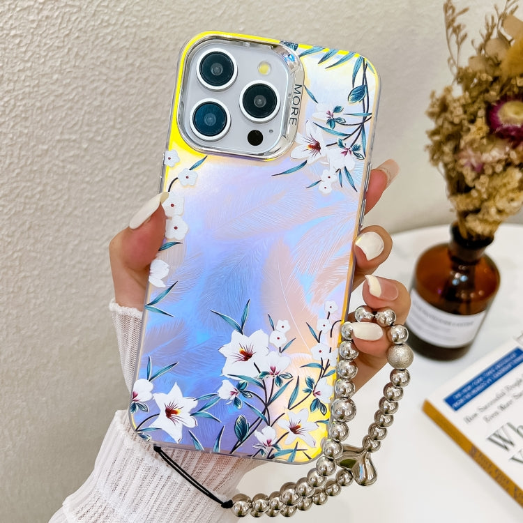 Electroplating Laser Flower Phone Case with Wrist Strap, Series 5