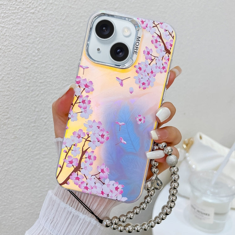 Electroplating Laser Flower Phone Case with Wrist Strap, Series 3