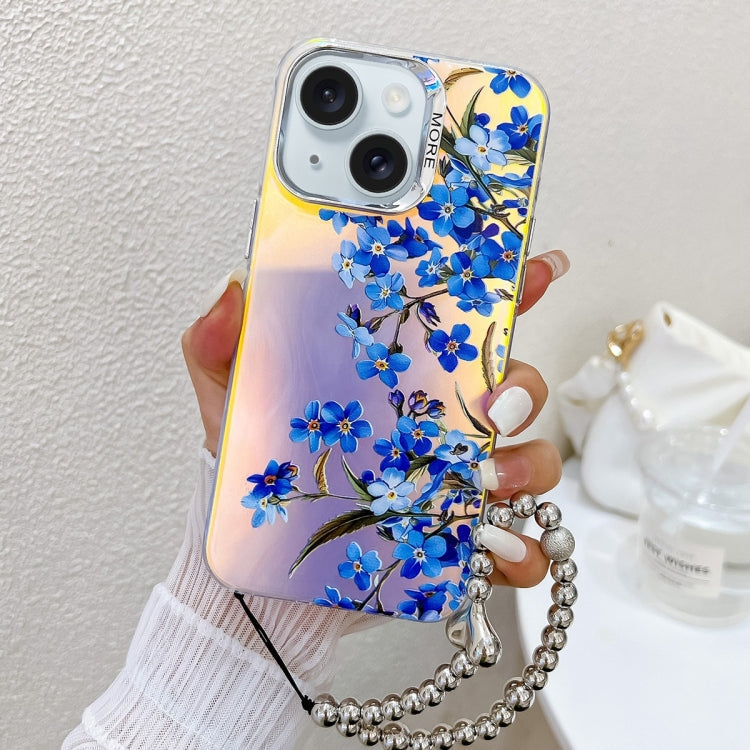 Electroplating Laser Flower Phone Case with Wrist Strap, Series 3