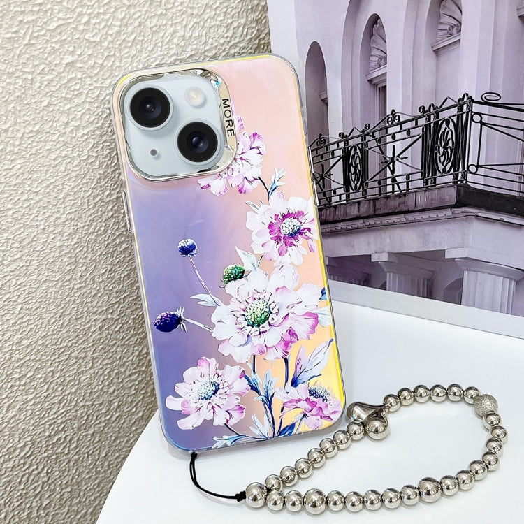 Electroplating Laser Flower Phone Case with Wrist Strap, Series 3