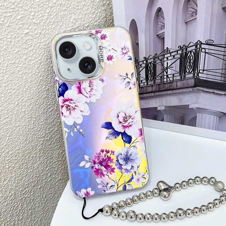 Electroplating Laser Flower Phone Case with Wrist Strap, Series 3