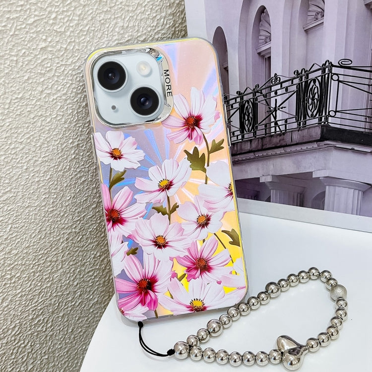 Electroplating Laser Flower Phone Case with Wrist Strap, Series 3