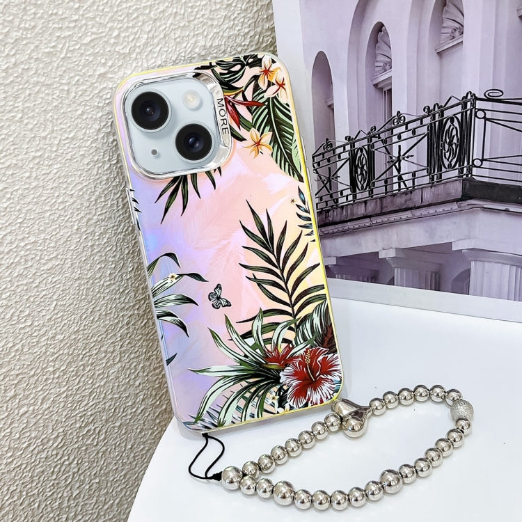 Electroplating Laser Flower Phone Case with Wrist Strap, Series 3