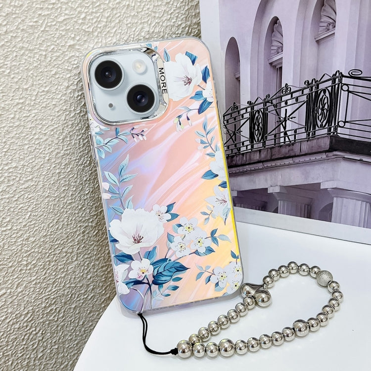 Electroplating Laser Flower Phone Case with Wrist Strap, Series 3