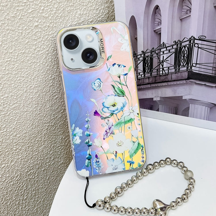 Electroplating Laser Flower Phone Case with Wrist Strap, Series 3