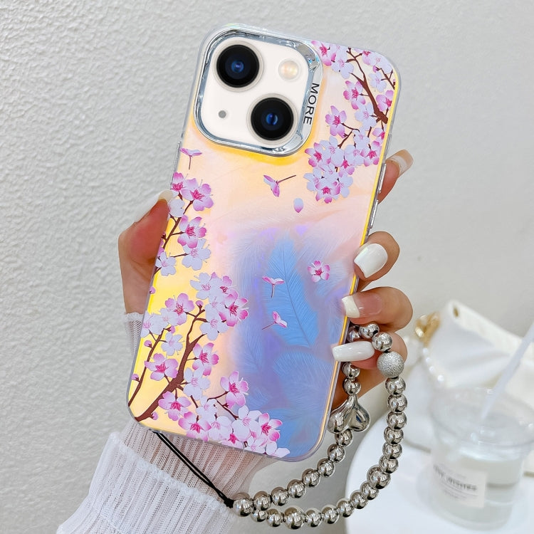 Electroplating Laser Flower Phone Case with Wrist Strap, Series 8