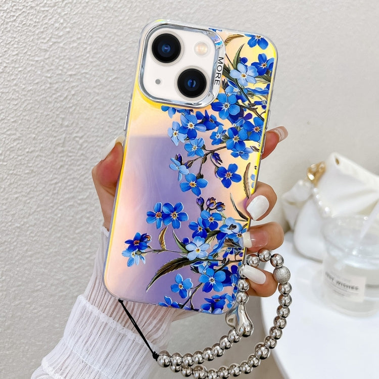 Electroplating Laser Flower Phone Case with Wrist Strap, Series 8