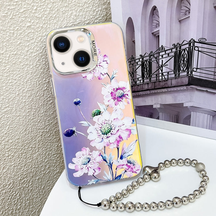 Electroplating Laser Flower Phone Case with Wrist Strap, Series 8