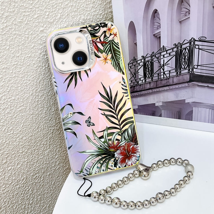 Electroplating Laser Flower Phone Case with Wrist Strap, Series 8