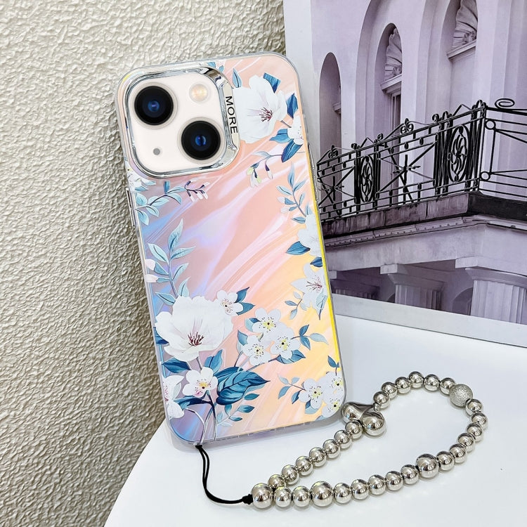 Electroplating Laser Flower Phone Case with Wrist Strap, Series 8