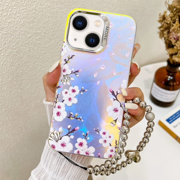 Electroplating Laser Flower Phone Case with Wrist Strap, Series 8